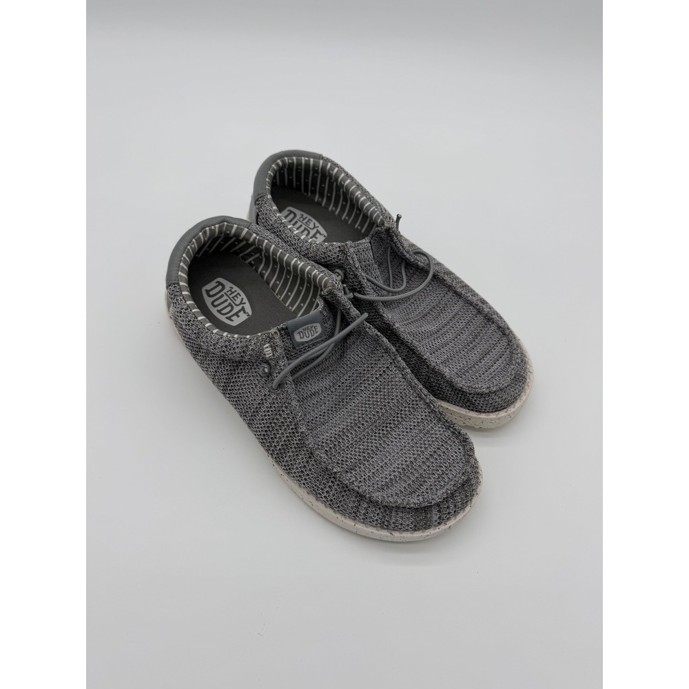 Hey Dude Wally Y Stretch Sox Women Size J6 Grey Casual Slip On Loafers 42072-030
